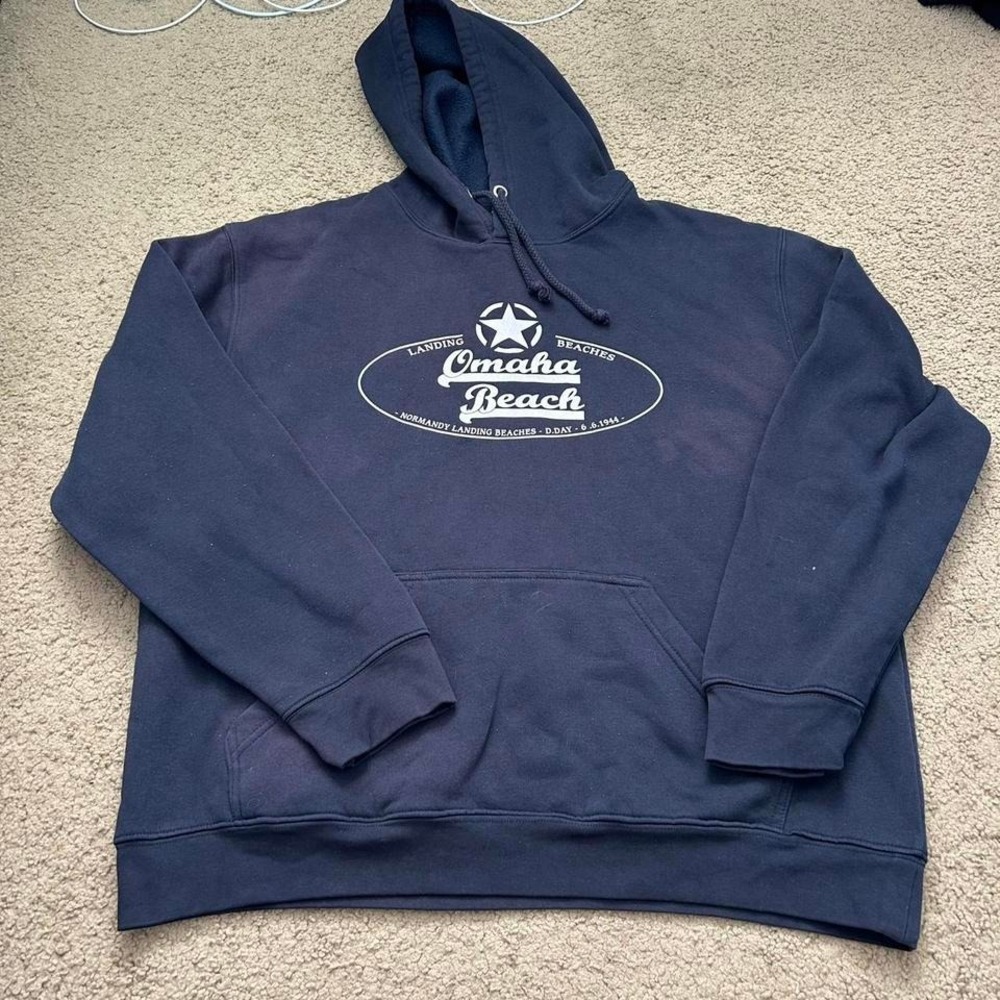 Oversized Navy blue Omaha Beach hoodie